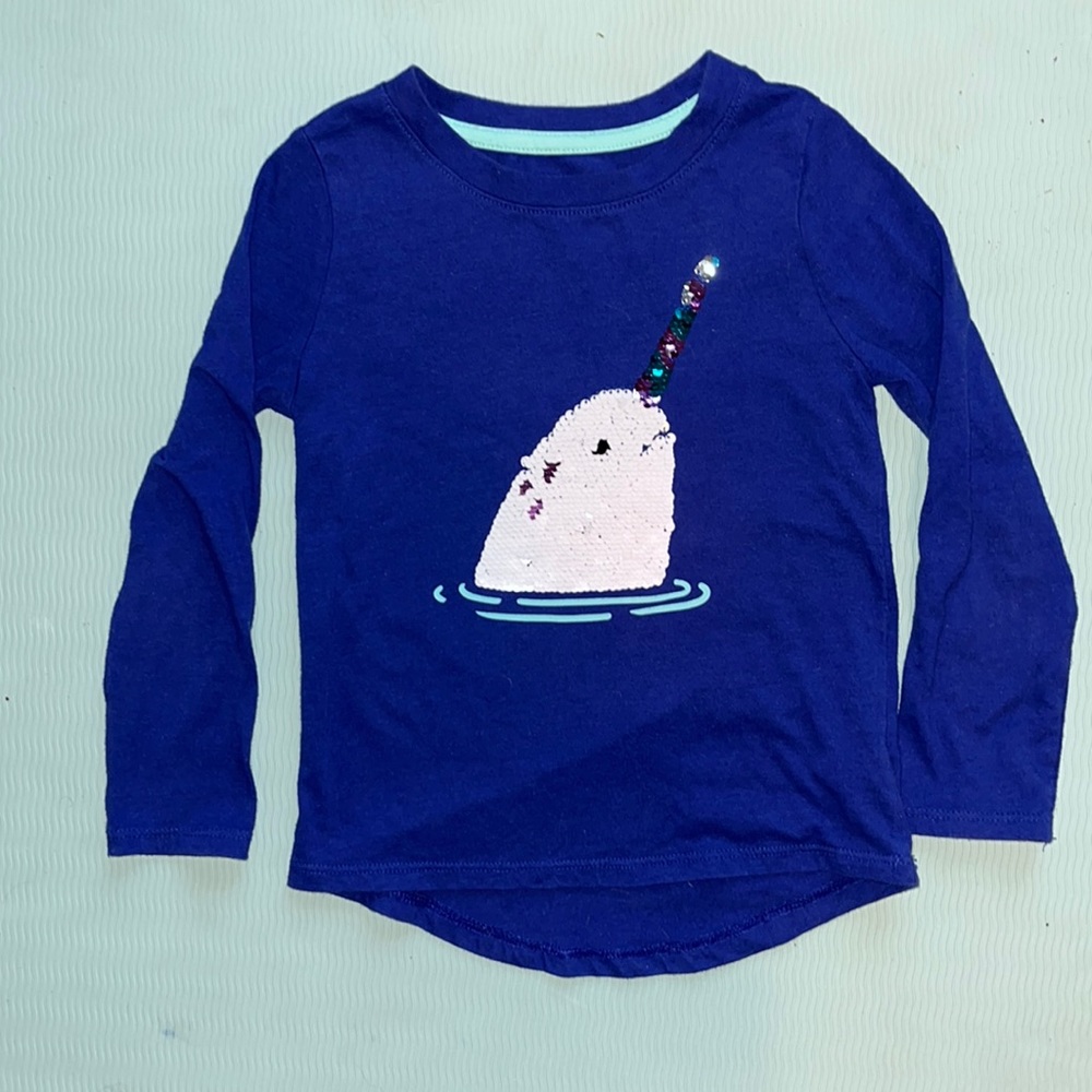 Cat and Jack Narwhal Long Sleeve Tee